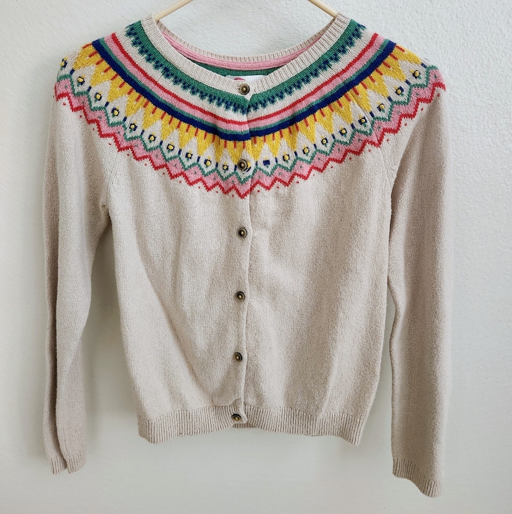 Mini Boden Fair lsle Girl's Cardigan